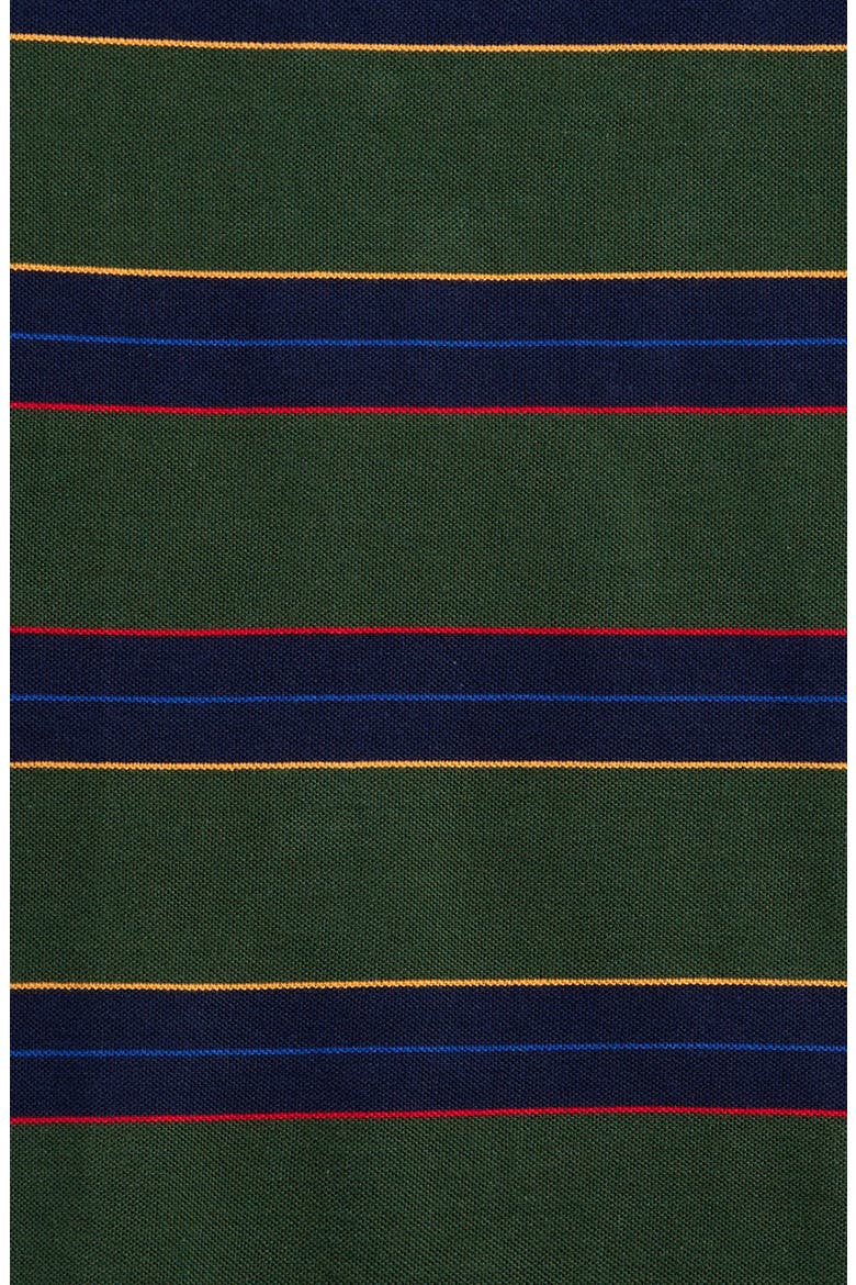 Kids' Waterside Stripe Cotton Piqué Polo, Alternate, color, JUNGLE GREEN