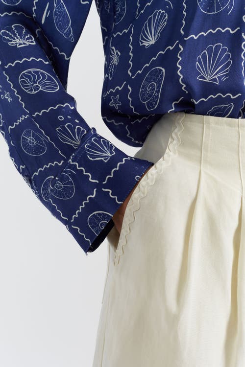 Chinti & Parker Linen Blend Wide Leg Trousers In Cream