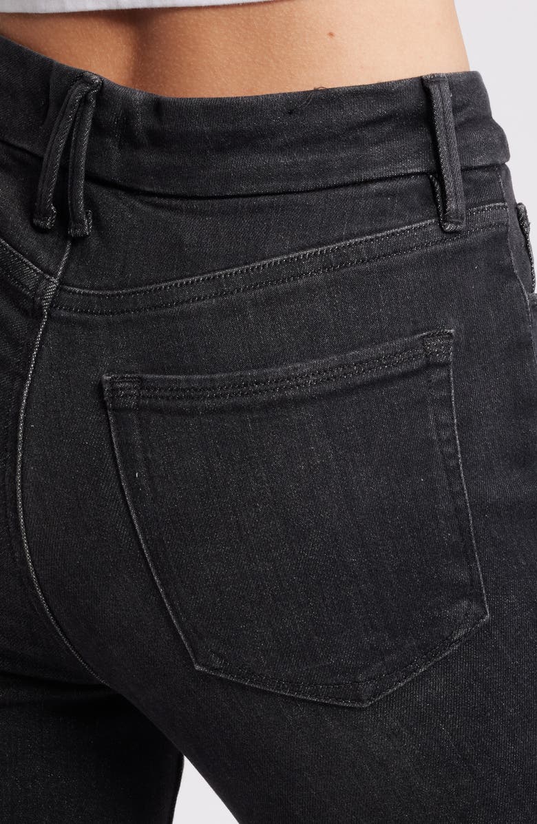 Good American Good Legs Button Fly Crop Straight Leg Jeans, Alternate, color, Black62