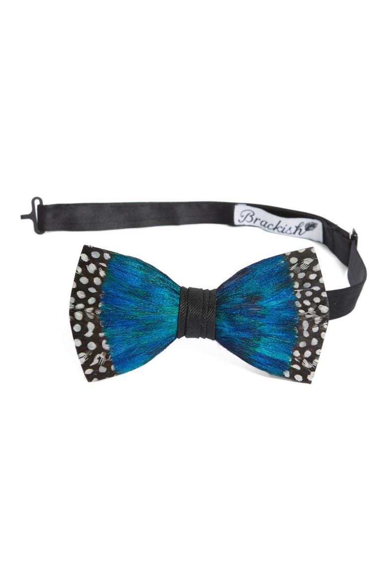 Flintlock Feather Bow Tie, Main, color, CERULEAN