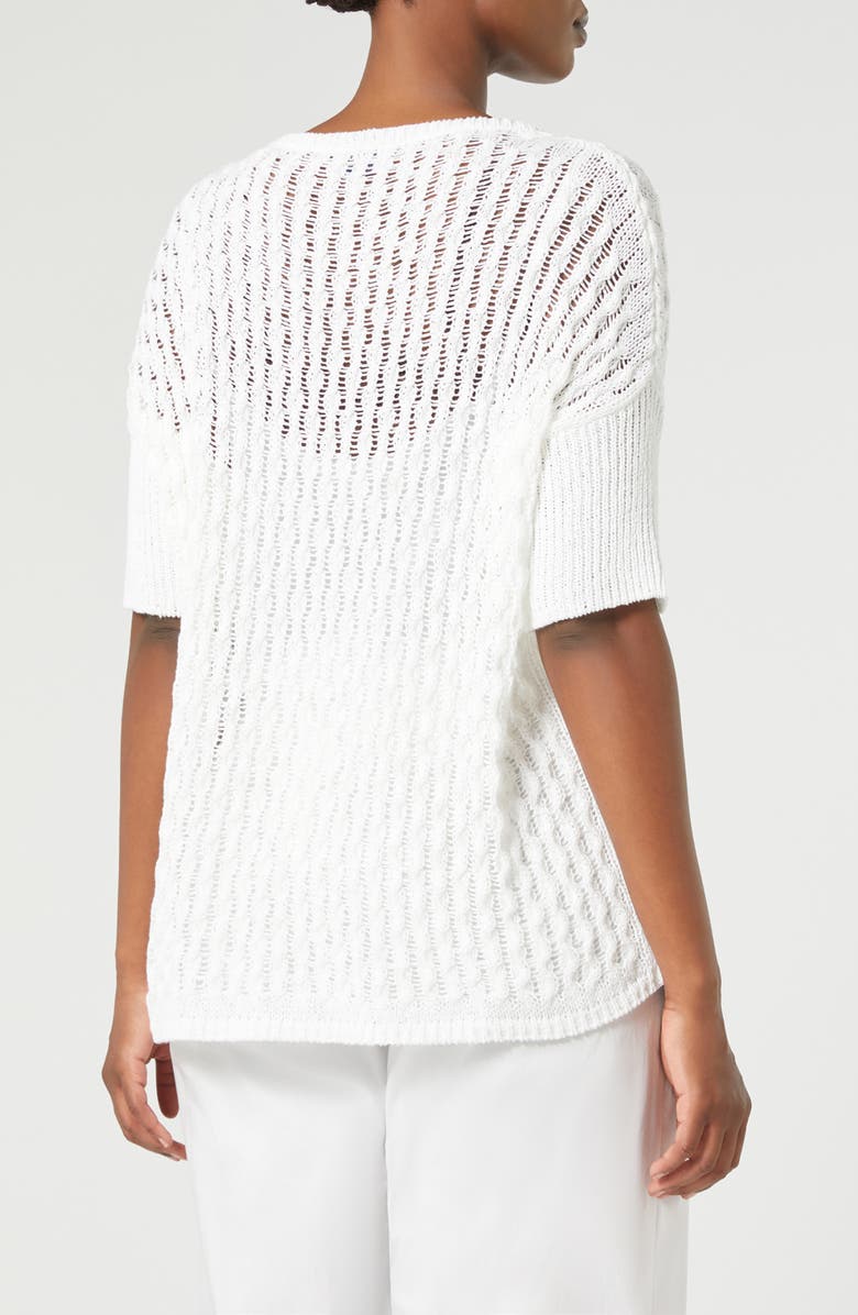 Marina Rinaldi Giugno Openwork Sweater, Alternate, color, Optical White