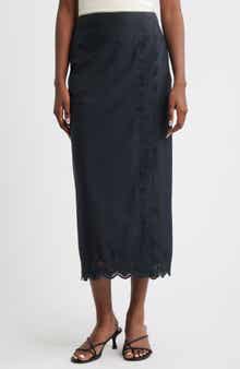 MANGO Luisa Embroidered Midi Skirt