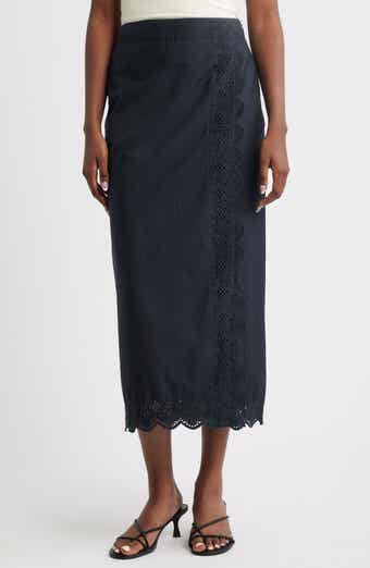 MANGO Luisa Embroidered Midi Skirt