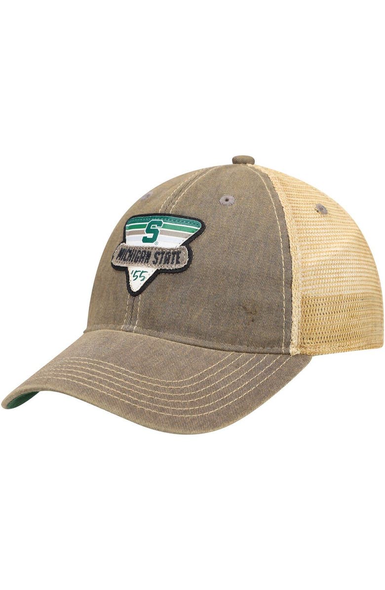 LEGACY ATHLETIC Men's Gray Michigan State Spartans Legacy Point Old Favorite Trucker Snapback Hat, Main, color, Gray