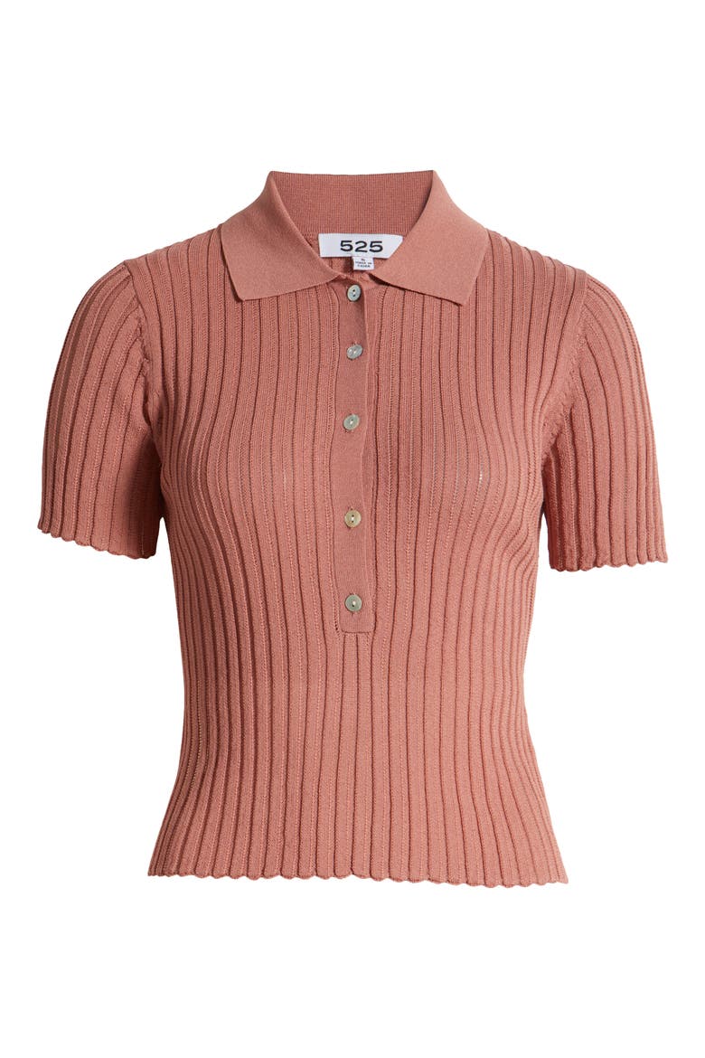 Maya Rib Polo, Alternate, color, ROSE