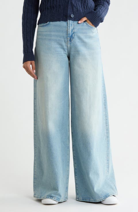 Ravyn High Waist Cuffed Wide Leg Jeans