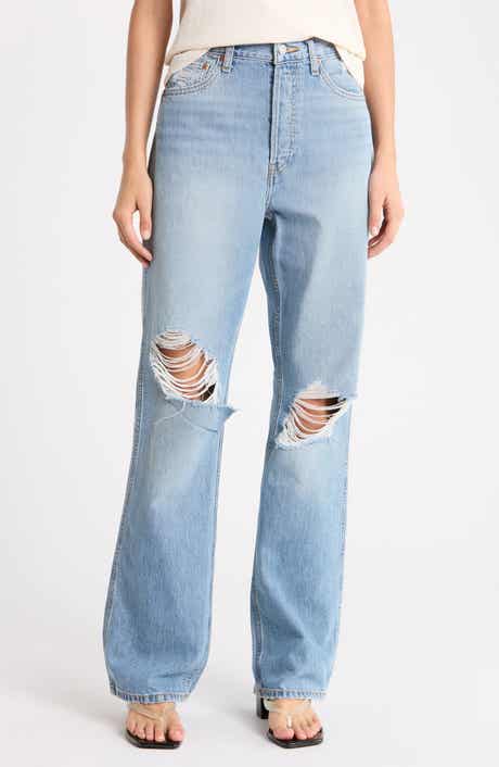 90s High Rise Distressed Loose Fit Jeans