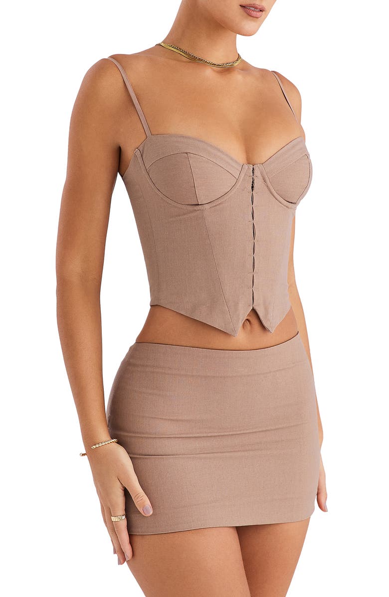 Mistress Rocks Cotton & Linen Corset Top, Alternate, color,