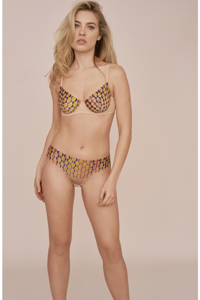 Deco Dots Bikini Briefs, Alternate, color, FOREST GREEN
