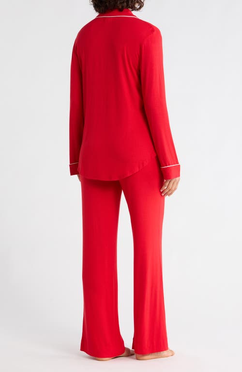 Nordstrom Rack Tranquility Long Sleeve Shirt & Pants Pajamas In Red