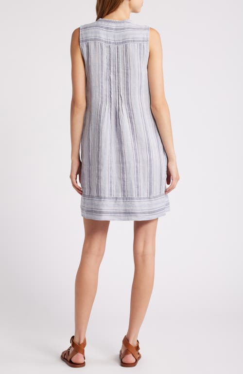 Faherty Isha Stripe Sleeveless Linen Dress In Day Lily Stripe