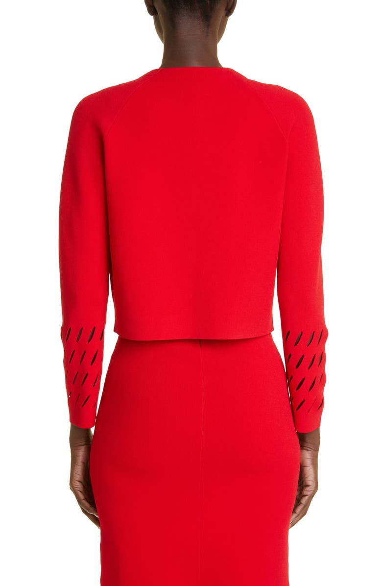St. John Collection Cutout Detail Knit Jacket, Alternate, color, 