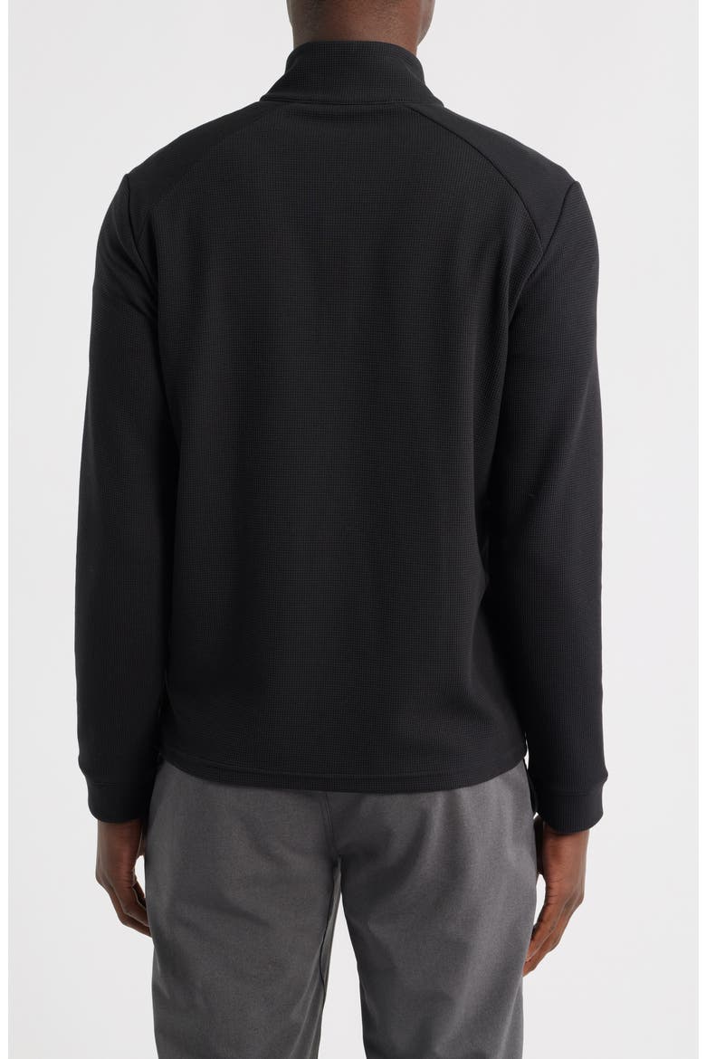 Waffle Quarter Zip Pullover, Alternate, color, BLACK