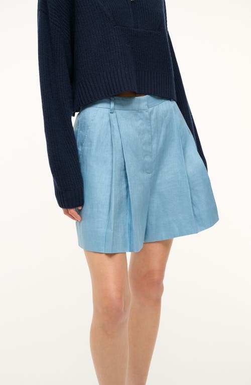 Staud Luisa Wide Leg Bermuda Shorts In Slate Blue