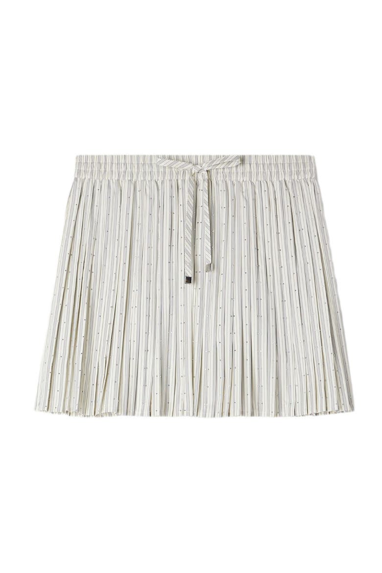 Short rhinestone striped skirt, Alternate, color, Ecru
