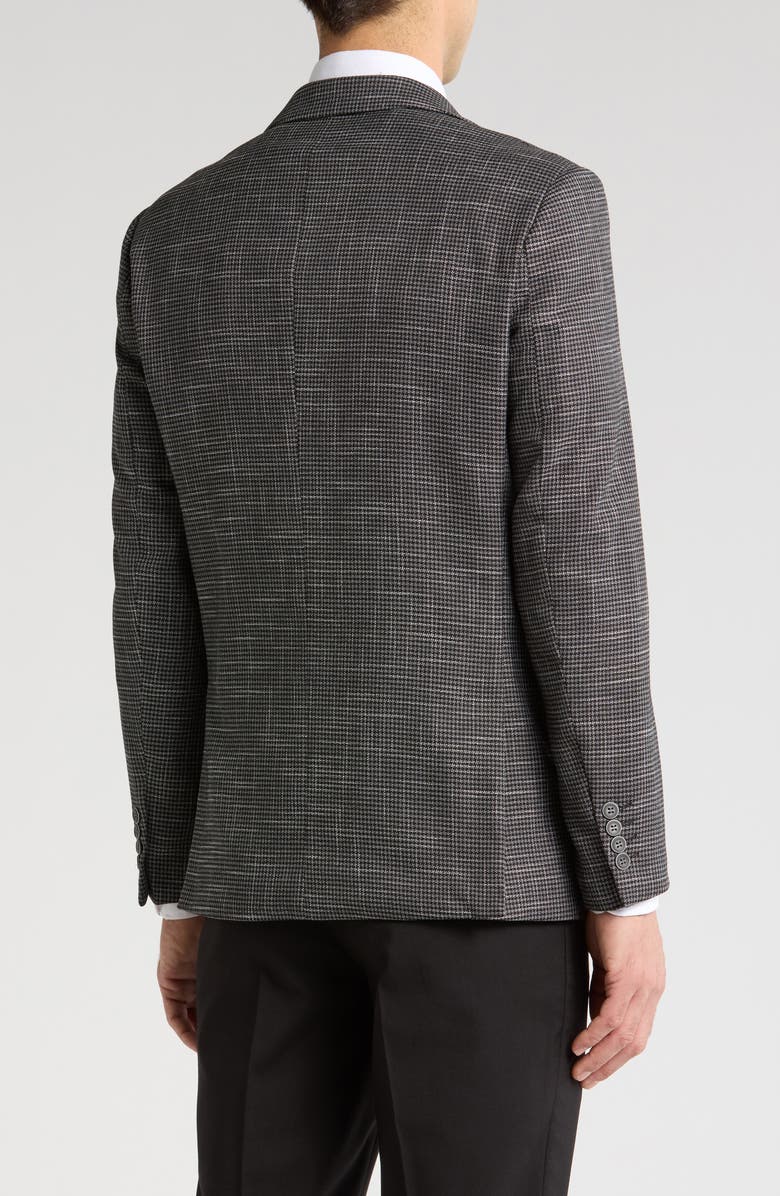 Tahari Slim Fit Houndstooth Blazer, Alternate, color, Black
