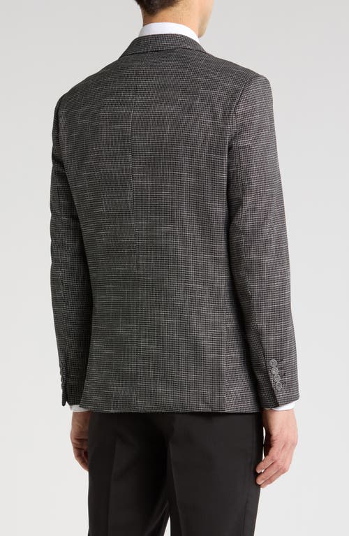 Tahari Slim Fit Houndstooth Blazer In Black