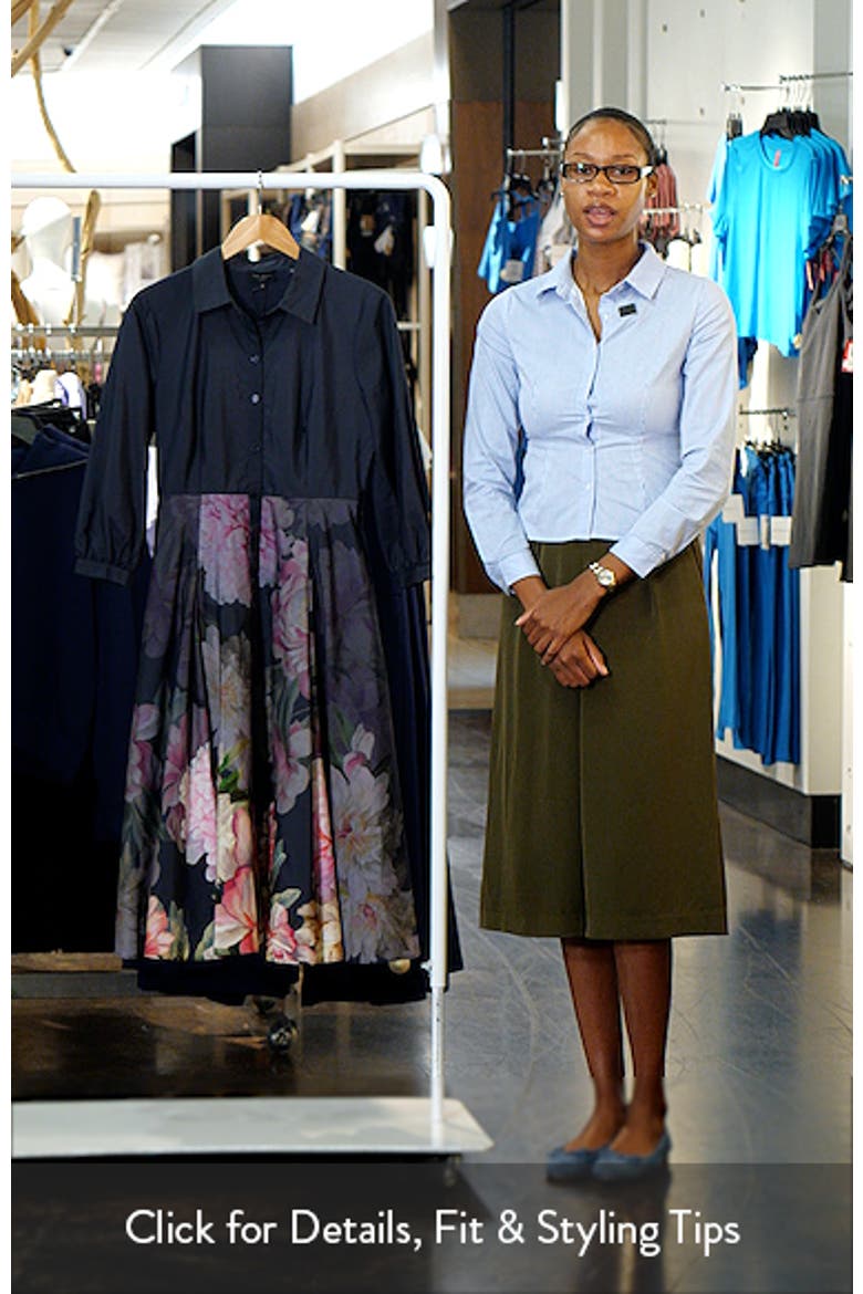 Meredith Placed Floral Cotton Midi Shirtdress video