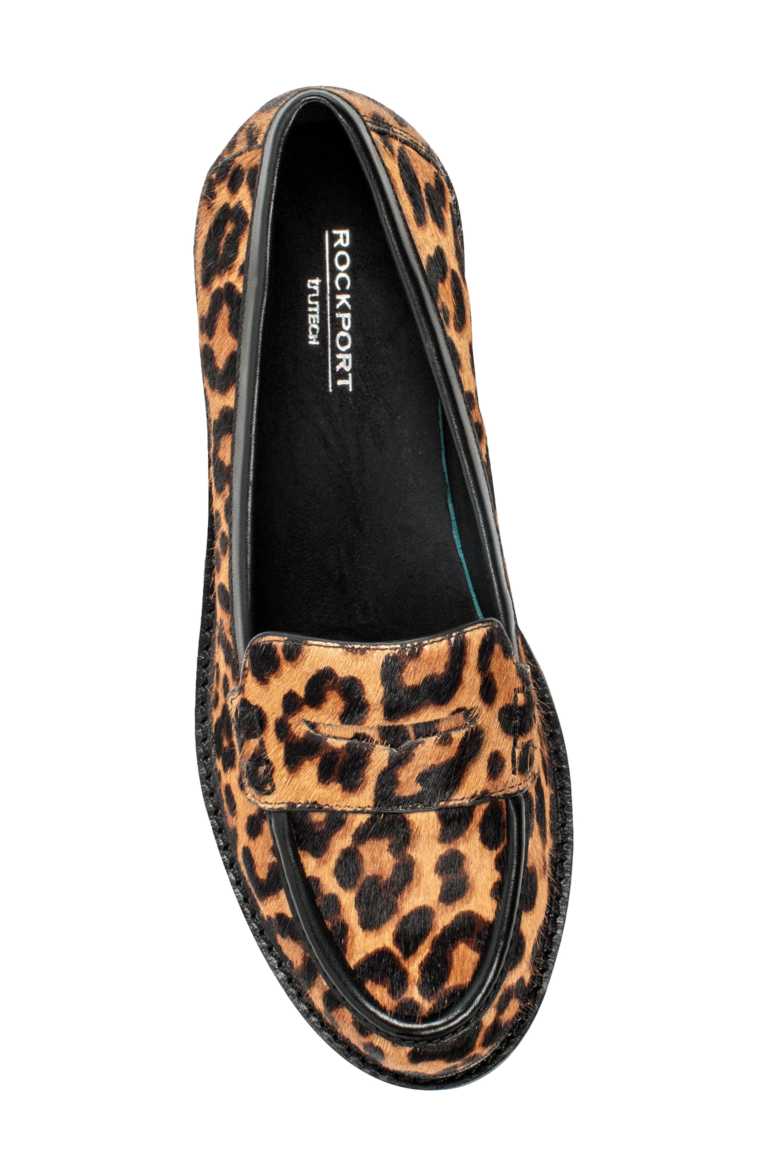 Rockport Genuine Calf Hair Penny Loafer - Wide Widths Available, Alternate, color, Dark Natural Print Calf Hair