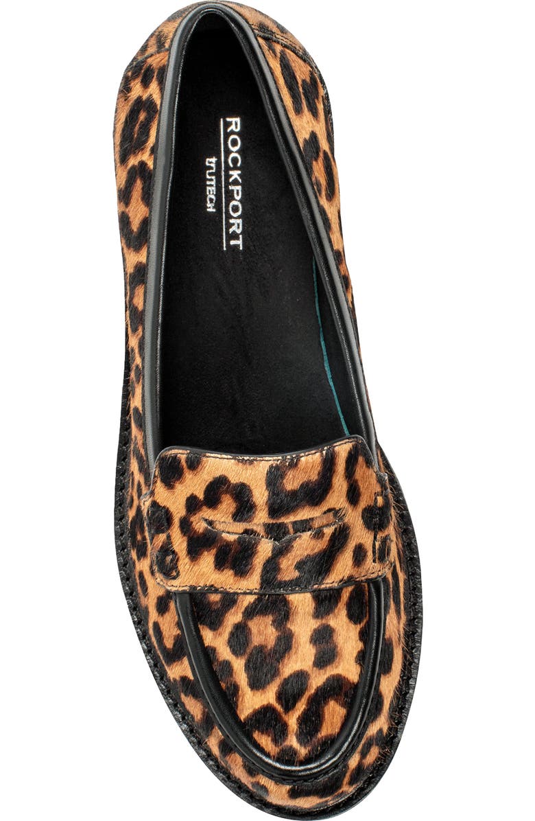 Rockport Genuine Calf Hair Penny Loafer - Wide Widths Available, Alternate, color, Dark Natural Print Calf Hair