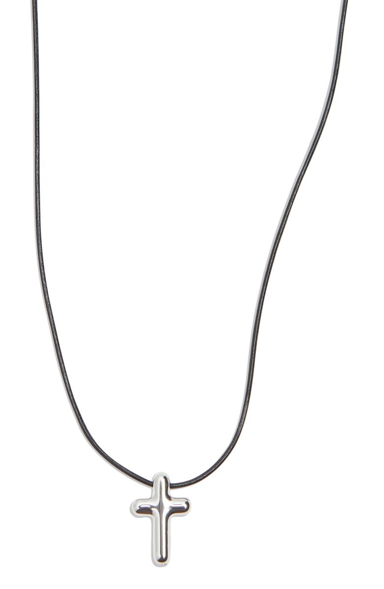 Argento Vivo Sterling Silver Cross Pendant Necklace, Alternate, color,