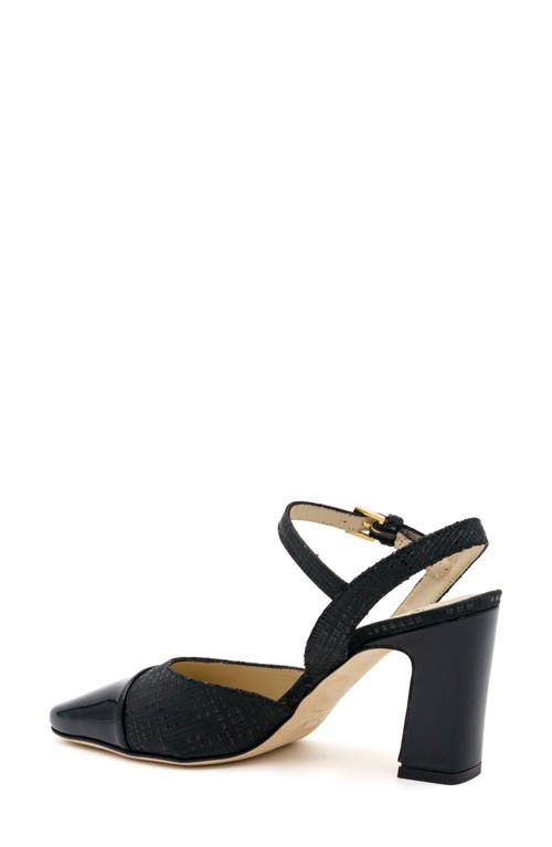 Amalfi By Rangoni Florentia Ankle Strap Cap Toe Pump In Black Software Black Vernice