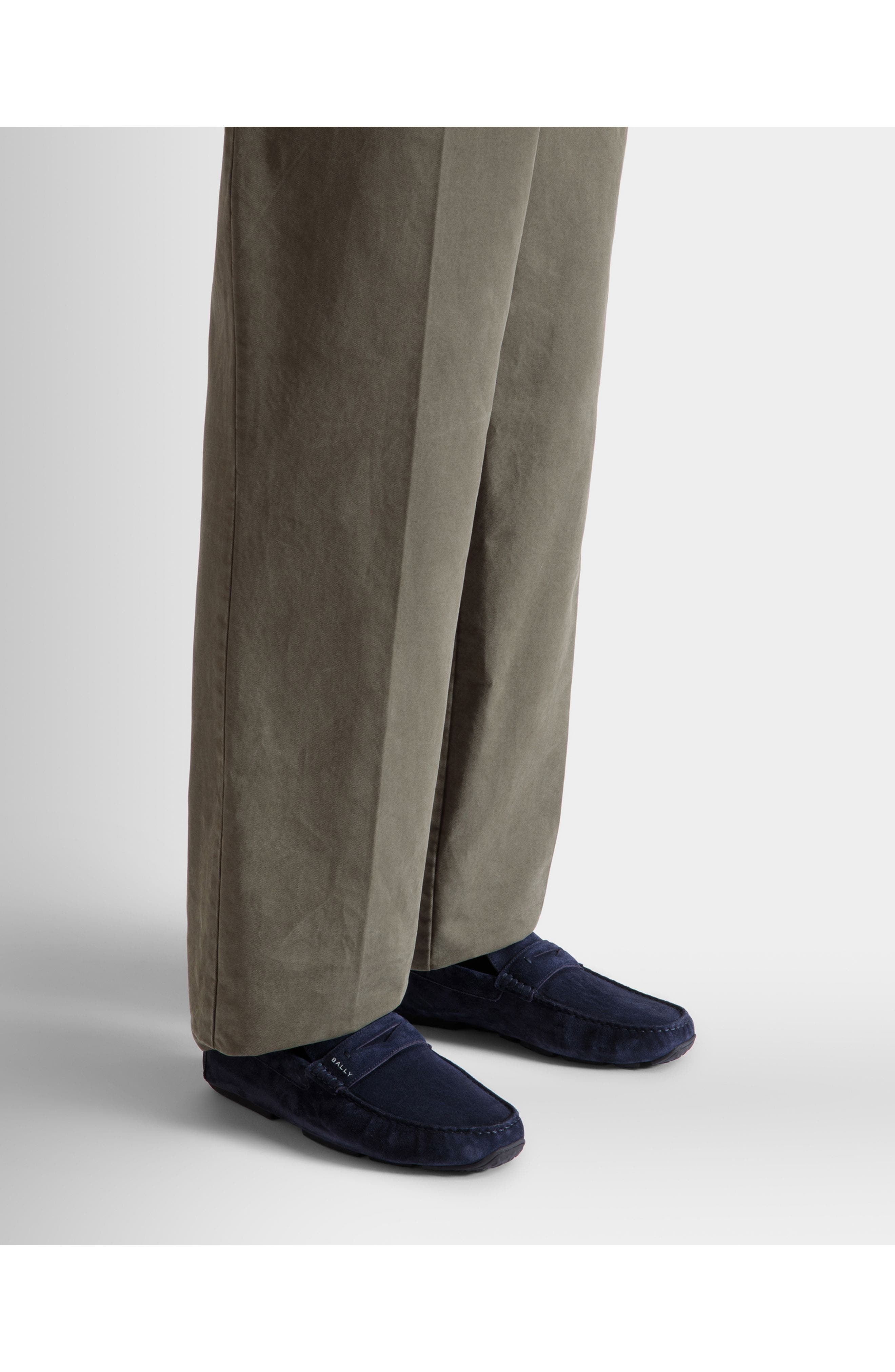 Bally Pilot Driver in Calf Suede, Alternate, color, Blue