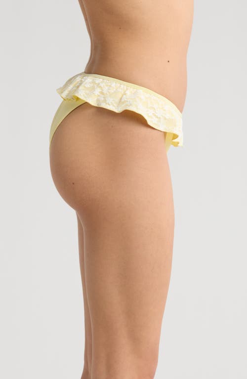 Pacsun Annalise Lace Ruffle High Leg Bikini Bottoms