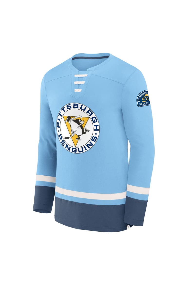 Men's Fanatics  Light Blue Pittsburgh Penguins Vintage High Point Long Sleeve T-Shirt, Alternate, color, Light Blue