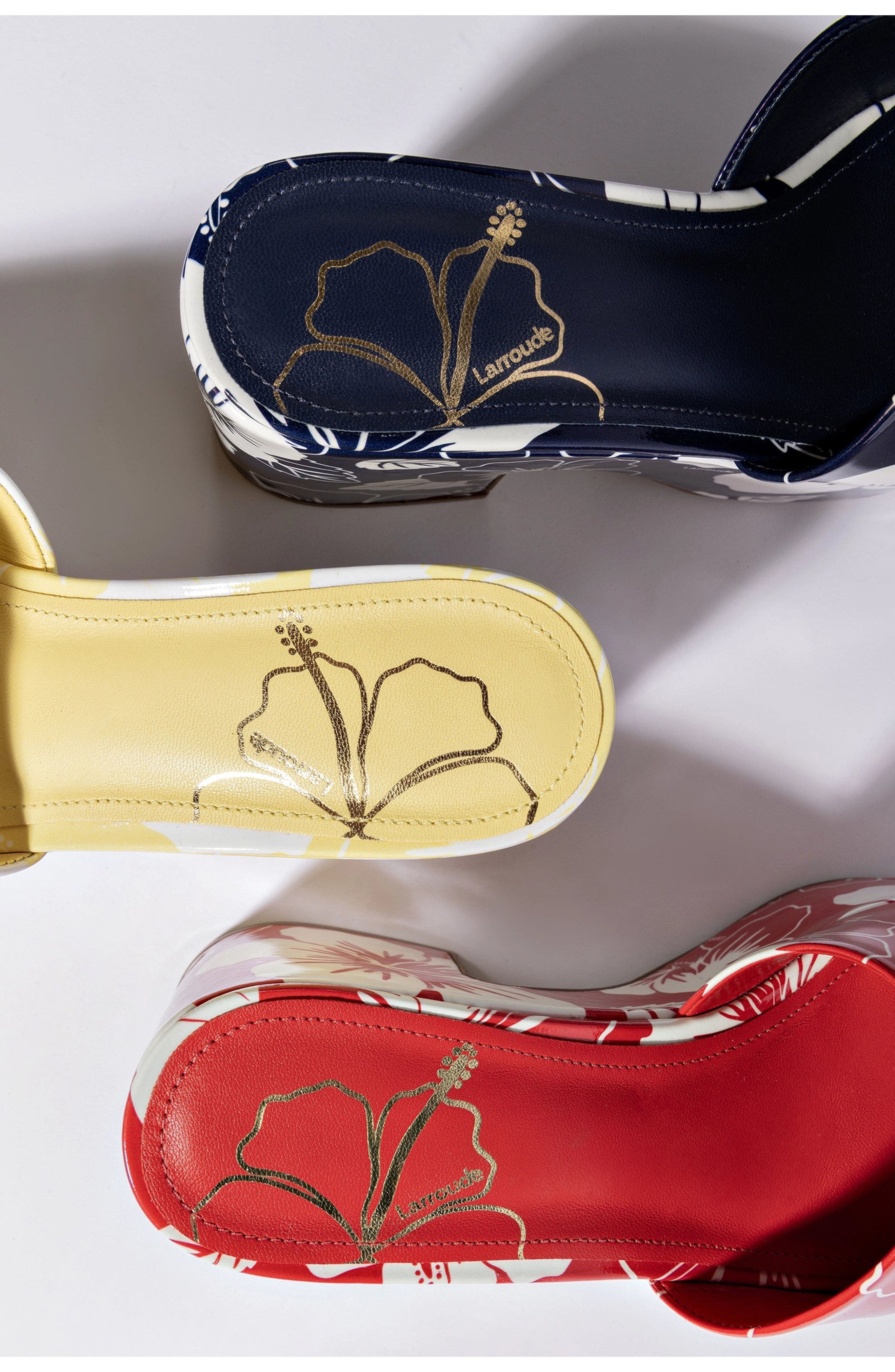 Larroudé Miso Floral Platform Sandal, Alternate, color, 