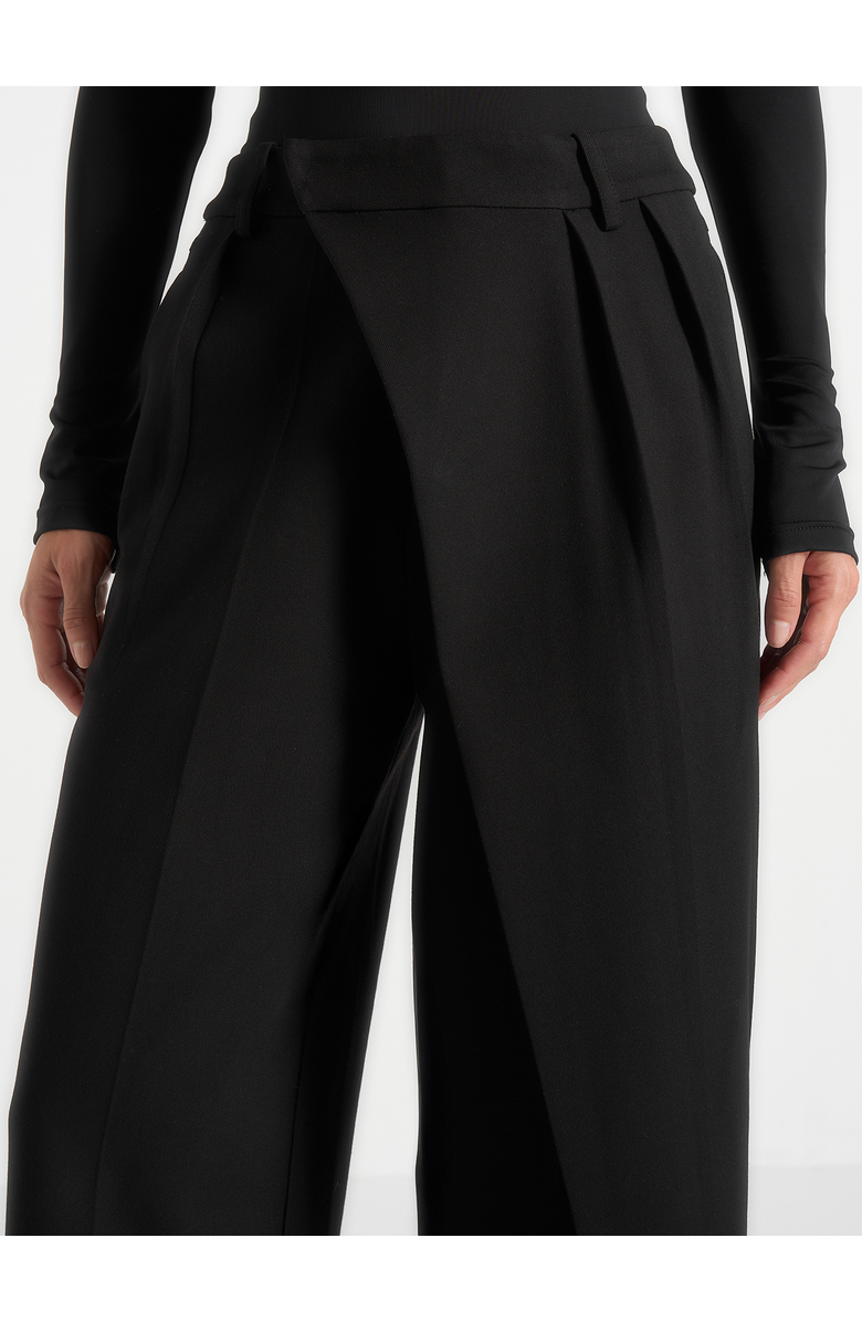 Manière De Voir Colette Tailored Wrap Pleat Trousers, Alternate, color, Black
