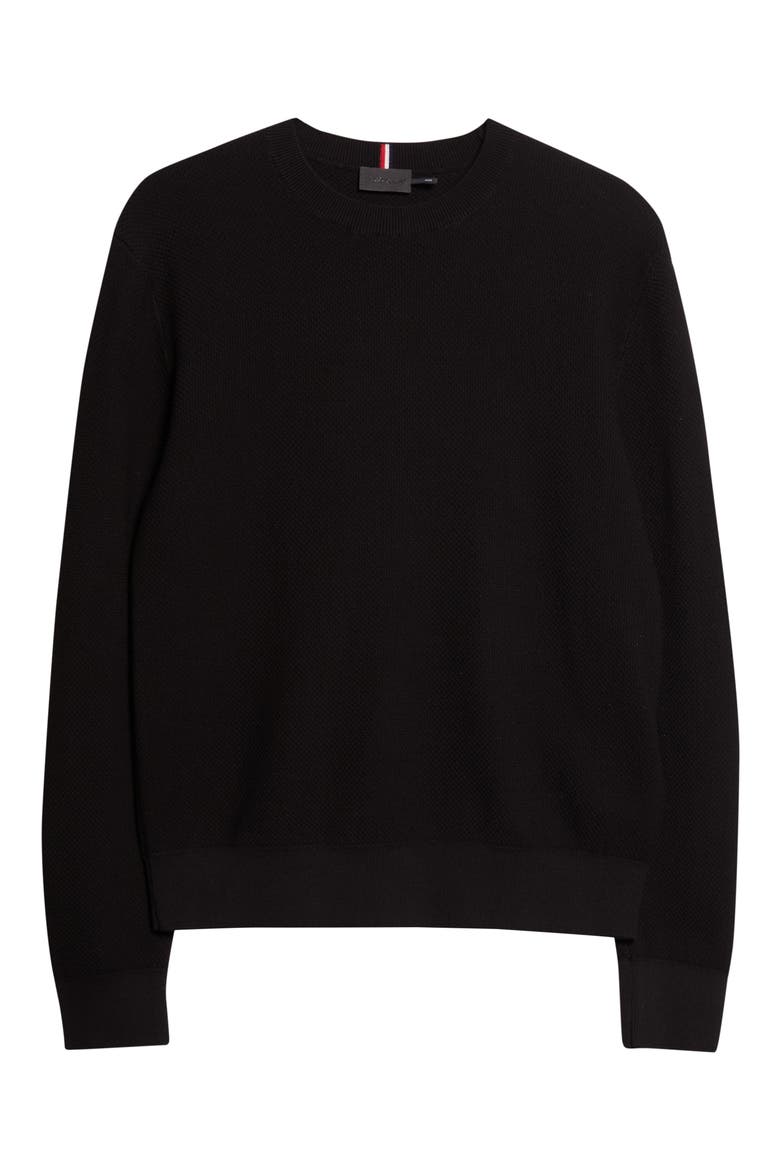 Cotton Crewneck Sweater, Main, color, BLACK