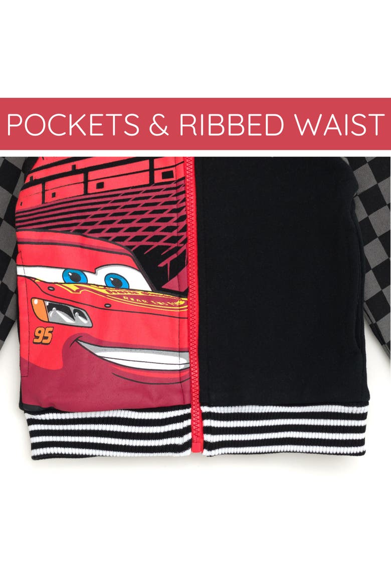 Cars Lightning Mcqueen Fleece Zip-up Hoodie (toddler, Little Kid & Big Kid), Alternate, color, McQueen Black