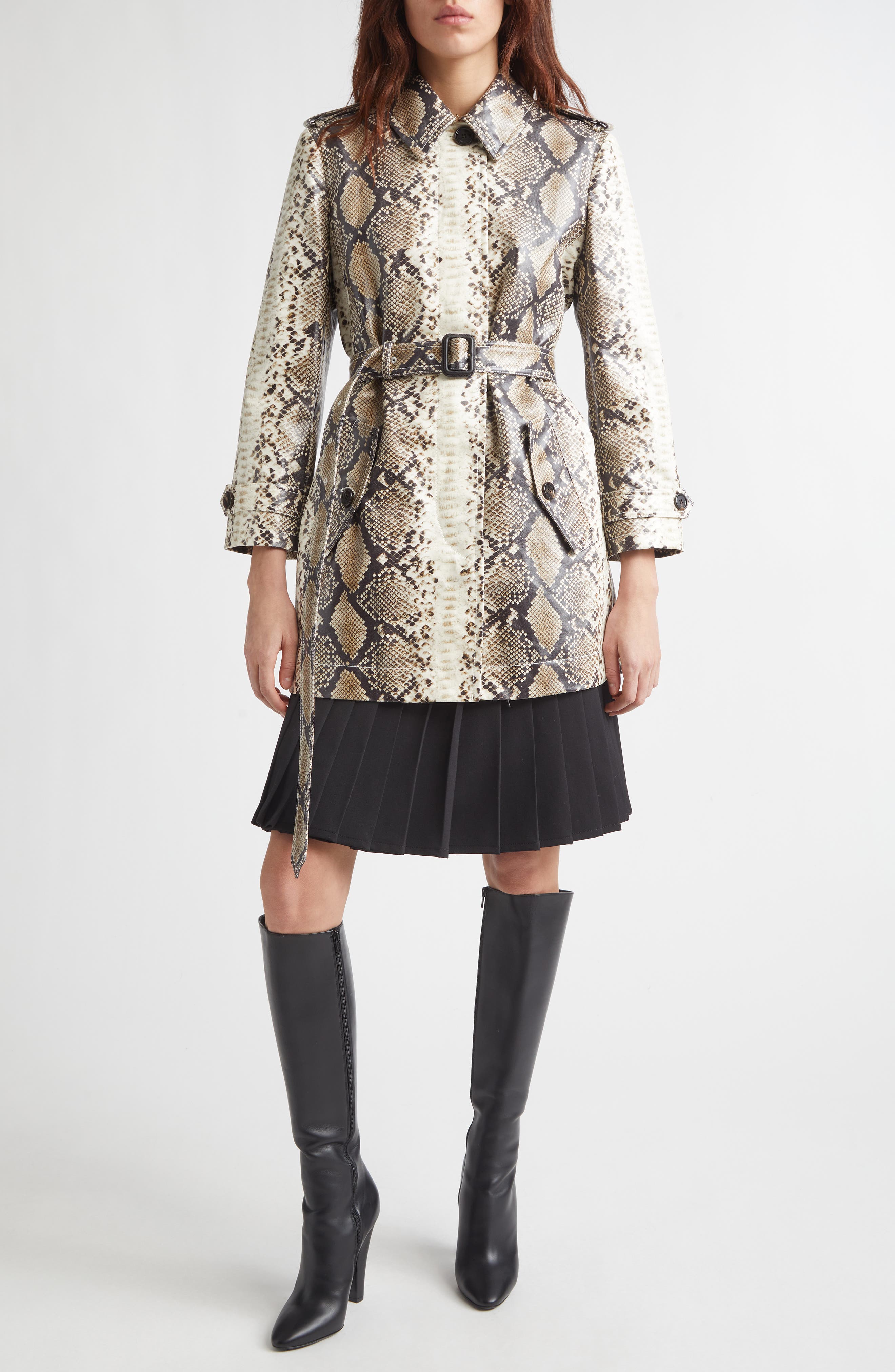 Stonehaven Python Print Coated Cotton Car Coat - image 2
