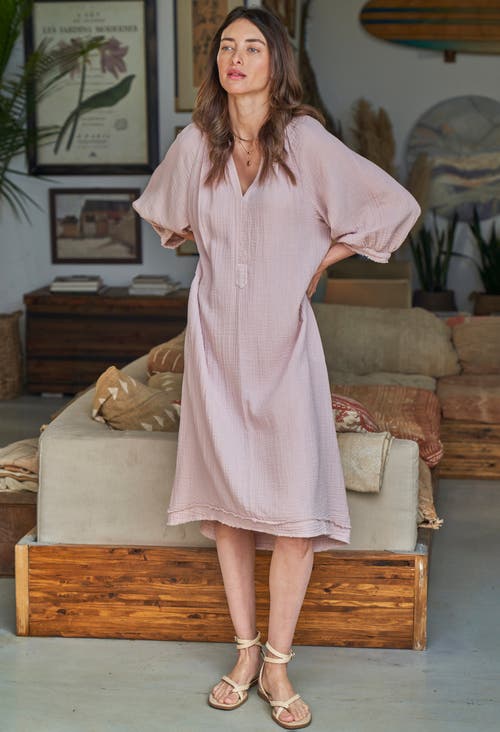 Ocean + Main Ocean+main Gauze Dress With Pockets In Shell Pink