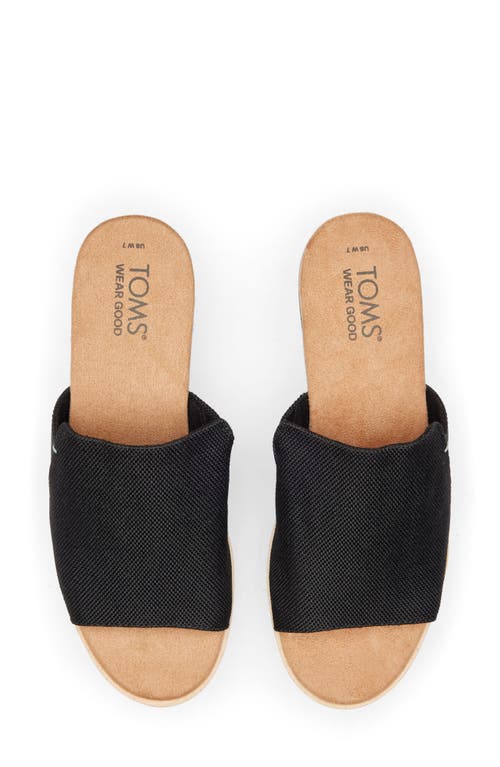 Toms Womens Black Heavy Canvas Diana Slip-on Canvas Wedge Sandals
