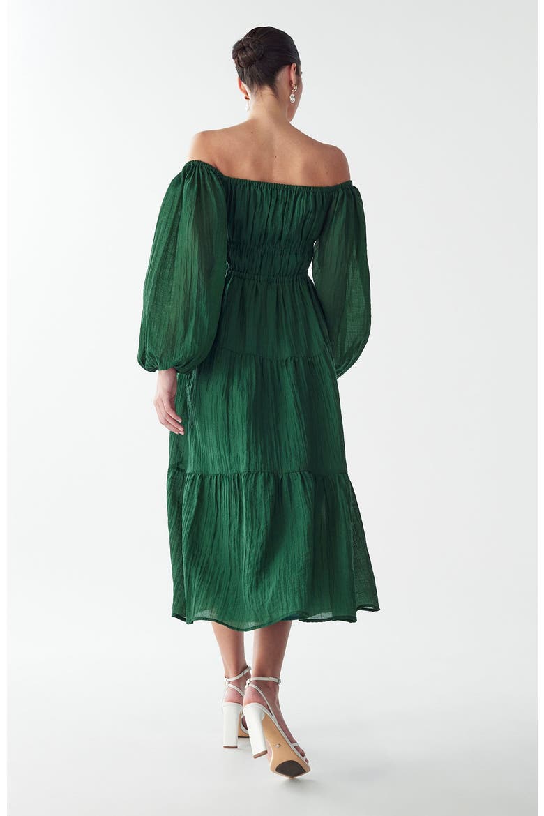 Burnese Midi Dress, Alternate, color, Emerald