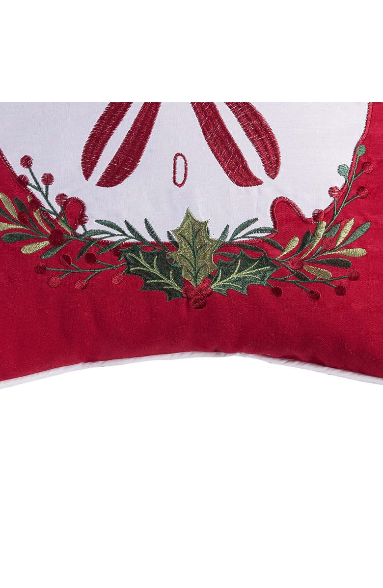 C&F Home Sea Life Sand Dollar Christmas Throw Pillow, 18" x 18", Alternate, color, Red