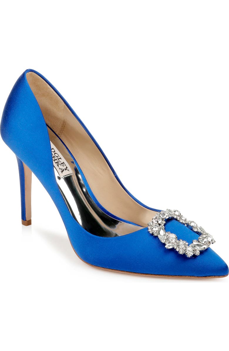Badgley Mischka Collection Cher Crystal Embellished Pump, Main, color, Electric Blue