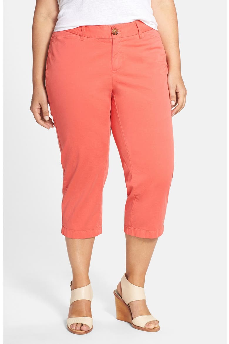 'Addison' Stretch Crop Pants, Main, color, CORAL SPICE
