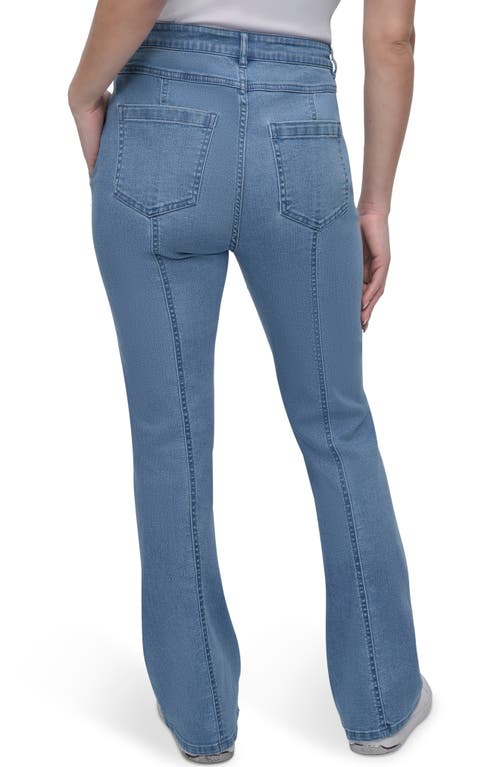 Dkny Seam Front Kick Flare Jeans In Bleecker Wash