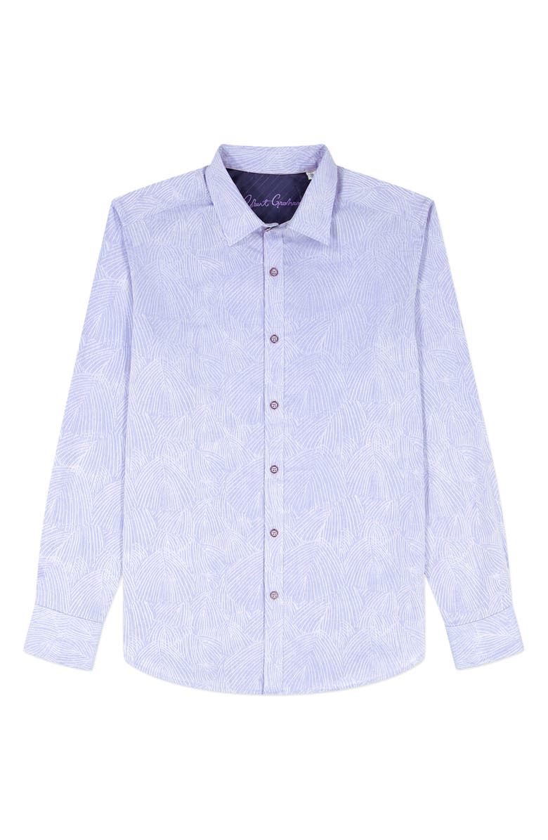 Robert Graham Miramar Cotton Button-Up Shirt, Alternate, color, Lilac