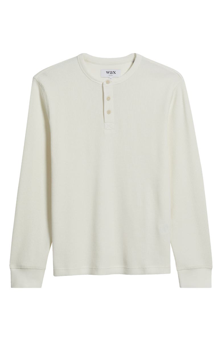 Wax London Waffle Stitch Long Sleeve Henley, Alternate, color, Ecru