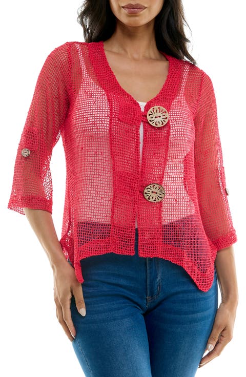 Open Knit Bolero Cardigan