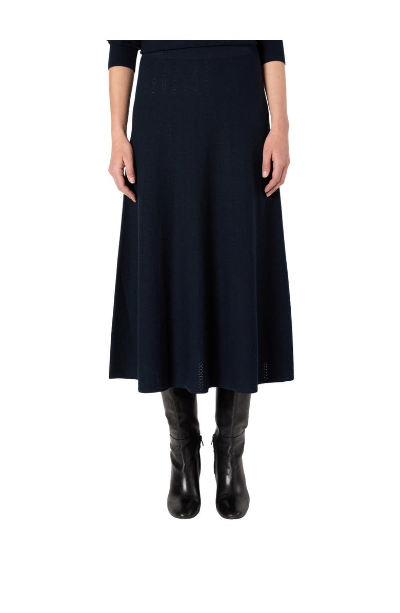 GERARD DAREL Bia Knitted Midi Skirt, Main, color, Navy Blue