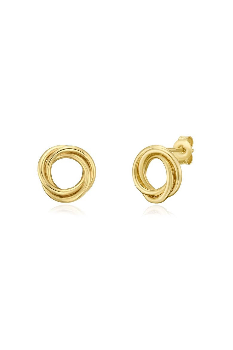 Flat Gold Circle Stud Earrings, Main, color, Yellow Gold