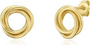 The Lovery Fine Jewelry Flat Gold Circle Stud Earrings