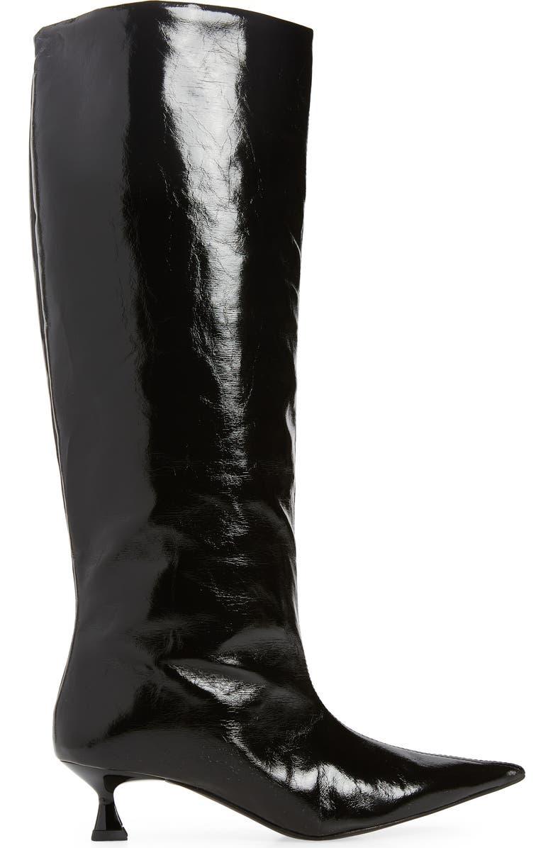 Ganni Slouchy Pointed Toe Knee High Boot, Alternate, color,