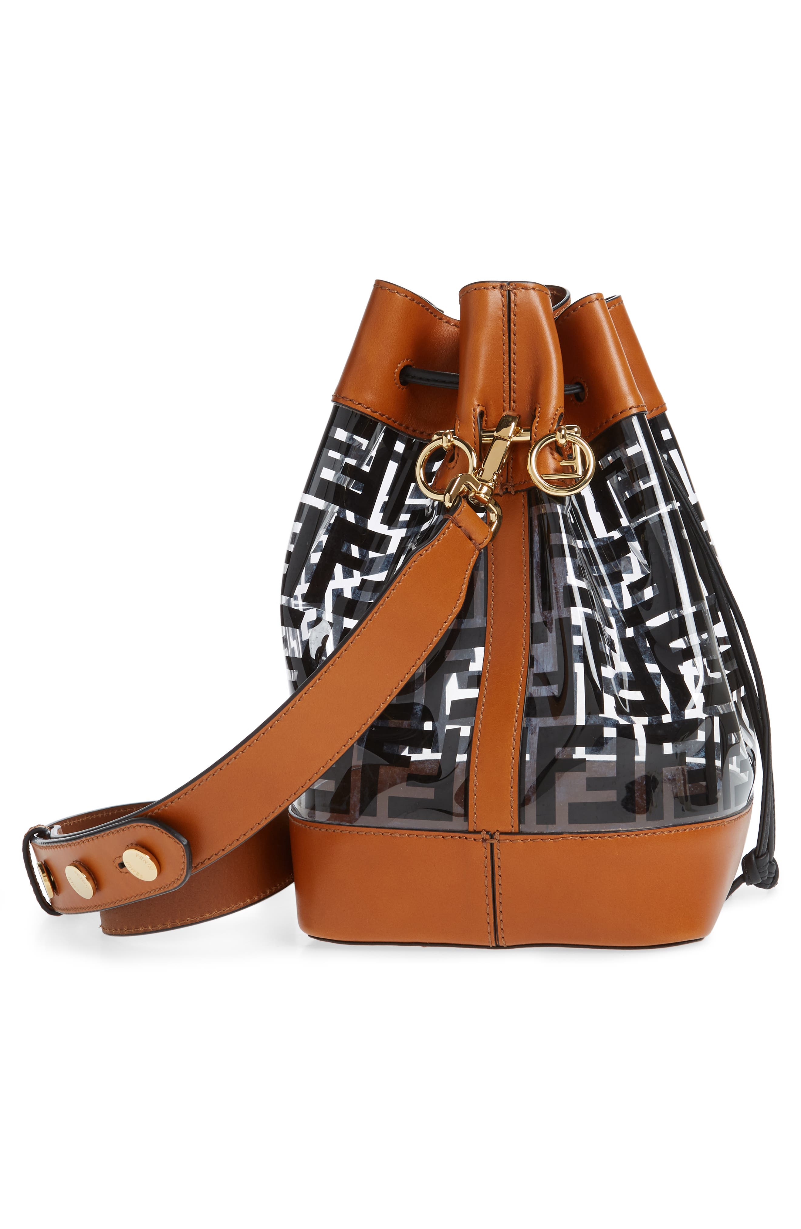 Fendi Mon Tresor Logo Transparent Bucket Bag, Alternate, color, 
