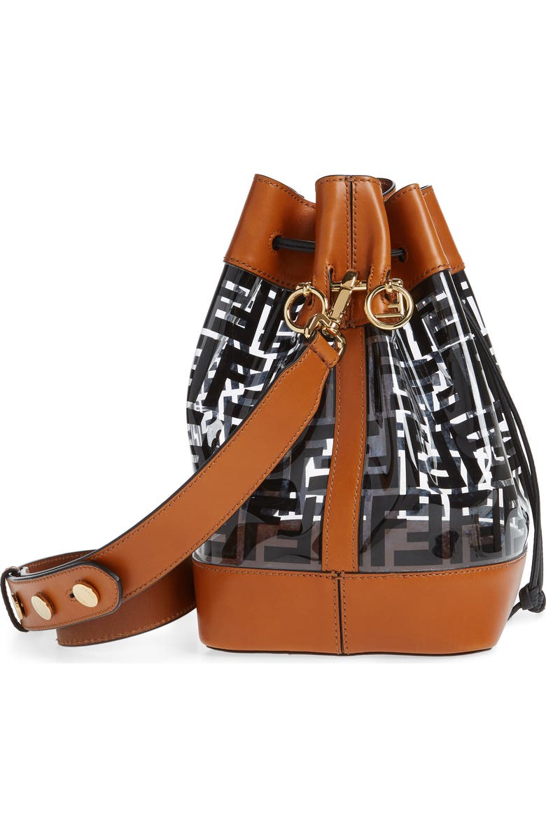 Fendi Mon Tresor Logo Transparent Bucket Bag, Alternate, color,